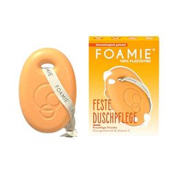 Foamie Salva doccia arancione Sprizz | 3 in 1: pulisce, massaggia e nutre | con olio monoi | profumo estivo | idratante | pH neutro | vegano e senza plastica | 80 g