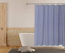 Home Maison Tenda da Doccia, Denim-Bianco, 72x72