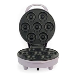 Petra Doughnut Maker – Maakt 7 Mini Donuts, Antiaanbak Bakplaat, Gemakkelijk Schoon te Maken, Stroom- & Klaar-Indicatielampjes, Automatische Temperatuurregeling, Pastel Paars
