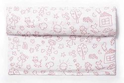 Ti TIN Musseline 100% katoen | zachte chiffon voor baby's met kindermotieven in roze | kan als vouwdoek of laken worden gebruikt, zacht en absorberend, 120 x 120 cm