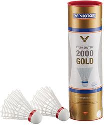 VICTOR Nylon Federball Shuttle 2000 6 unidades, multicolorido (branco/vermelho)