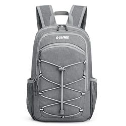 G4Free Mini 12L Wandelrugzak RFID Kleine Rugzak Compacte Multifunctionele Dagrugzakken voor Mannen Vrouwen Camping Wandelen Dagtrip, Lichtgrijs