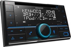 Kenwood Radio Digital cristalina DPX-7300DAB. Tecnología Bluetooth para Manos Libres, Posibilidad de Utilizar el Smartphone como Mando a Distancia, Compatible con Alexa, Negro con Pantalla Multicolor