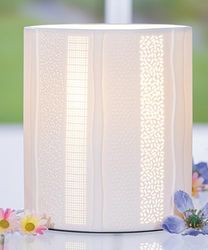 GILDE Lampada da tavolo in porcellana bianca ovale altezza 20 cm alta illuminazione decorazione soggiorno primavera accessorio casa