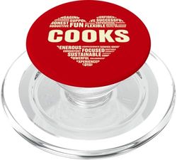 Amor Corazón Hechos Cocineros Amante Chef Vida Soñar Apoyo Trabajo PopSockets PopGrip para MagSafe