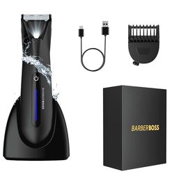 BarberBoss Intimate Grooming Tool for Men: Rechargeable Body Hair Shaver, Men’s Ball Shaver, Gentle Skin Safe Clippers for Groin & Chest, Men’s Groomer