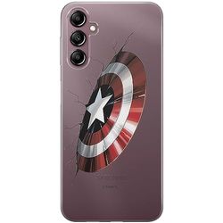 ERT GROUP mobiltelefonfodral för Samsung A14 4G/5G originalt och officiellt licensierat Marvel mönster Capitan America 023 optimalt anpassad till formen på mobiltelefonen, gedeeltelijk transparant