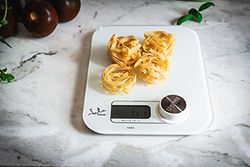 Jata 775 - Báscula de Cocina Digital, Sin Pilas, Ecológica, Alta precisión, Hasta 5 kg, Pantalla LCD, Función tara, Medidas: 19 x 24,5 x 3,8 cm