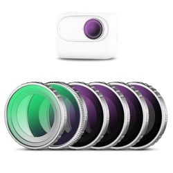 NEEWER Kit de filtros ND Compatible con filtros Insta360 GO 3S, UV+CPL+ND8+ND16+ND32+ND64, Accesorios de cámara de acción, filtros polarizados y de Densidad Neutra, Vidrio óptico HD Multicapa