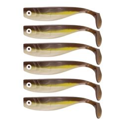 Zanderbait 9 cm Brauni UV, visaas, kunstaas, snoekbaars, snoekbaars, softbait, rubberen vis, rubberen aas, levering 6 stuks.