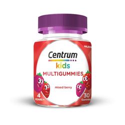 Centrum MultiGummies, Immunity Support, gummy multivitamins for kids with Mixed Berry, Natural Fruit Flavour, Includes key vitamins C and D, 30 Chewable Multigummies