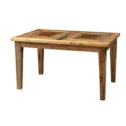 Biscottini Tavolo legno massello 142x90 cm Made in Italy | Tavolo legno grezzo riciclato | Tavolo da pranzo in legno massello | Tavolo sala