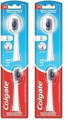 COLGATE - Recharge Tête de Brosse à Dents À Piles Colgate 360° Medium - Favorise une Bonne Santé Bucco-Dentaire - Nettoie en Profondeur - 2 Têtes de Brossage (Lot de 2)