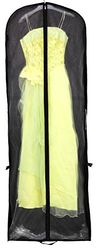 HIMRY Transpirable Funda de ropa, 180 cm x 65 cm Bolsa de Ropa Protector para vestidos de novia o de fiesta, trajes, abrigos. 2 bolsillos para accesorios, Bolsa portatrajes, negro, KXB-101 black