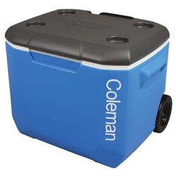 Coleman 60QT Performance termico con ruote, grande contenitore termico con capacità di 56 litri, isolamento in schiuma PU di alta qualità, contenitore termico mobile; perfetto per campeggio
