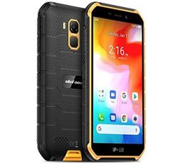 Móvil Resistente (2020), Ulefone Armor X7 Android 10 4G Teléfono Móviles Antigolpes IP68, Batería 4000 mAh, Fotografía Submarina, Quad-Core 2GB+16GB, Dual SIM/GPS/NFC, Desbloqueo Facial Naranja