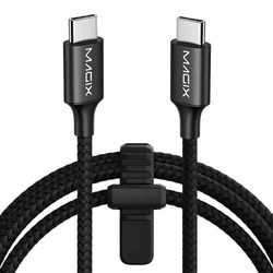 Magix USB C-kabel, 60 W, 1 m, zwart, snel opladen PD 3.0, 3 A, gegevenssynchronisatiesnelheid 480 MB/s, compatibel met MacBook Pro/Air, iPad Pro 2021/Air 5, Galaxy S23/S22 Ultra, Pixel 7 6