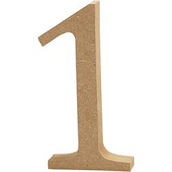 Número, H: 8 cm, MDF, 1, 1 unidad