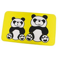 MSV Tapis de Bain Microfibre Panda 45x75cm Jaune