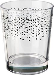 Brunner 0830185N.C6X Bicchiere Trasparente con Pois Neri, Collezione Pralin, Bicchiere Infrangibile in San Stirolo-Acrilonitrile, V 30 Cl, Antislip