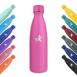 KollyKolla Thermosfles, 500 ml, roestvrijstalen waterfles, dubbelwandig, lekvrij, drinkfles voor kinderen, sport, school, sportschool, reizen, kantoor