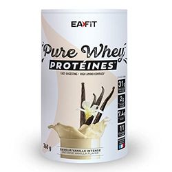 EAFIT Pure Whey - Vanille Intense 360g - Croissance Musculaire - Protéines de Whey - Assimilation Rapide - Acides Aminés et des enzymes Digestives - Complexe High Amino - Certifié Anti-Dopage