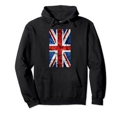 Cool Retro UK Distressed Flag Illustration Graphic Designs Sudadera con Capucha