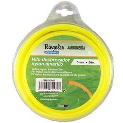 Riegolux 107664 nylon draad, vierkant, geel, 3 mm x 50 m