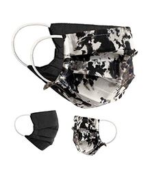 BaF Community Masks 2-pack set unisex makeshift mask reversible mouth protection mask mouth and nose protection reversible mask with print cotton BCI washable Black