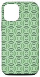 Custodia per iPhone 12/12 Pro Sage Mint Pastel Green Art Nouveau Line Wave Curve Pattern