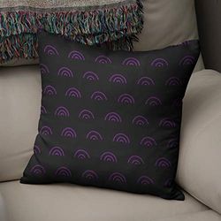 Bonamaison Decorative Cushion Cover Purple & Black, Throw Pillow Covers, Home Decorative Pillowcases for Livingroom, Sofa, Bedroom, Size: 43X43 Cm - Designed and Manufactured in Turkey