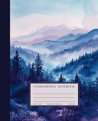 Composition Notebook | Mountain Solitude: Wide Lined | 120 Pages | 7.5x9.25 | Cream Paper