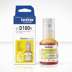 BROTHER BTD180Y Yellow Ink Bottle, Includes 1 x Ink Bottle, Genuine Supplies