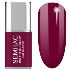 S775 Semilac - Vernis à ongles UV 3 en 1 - Glossy Plum Wine - 7 ml - Vernis à ongles gel UV prune - Couleur élégante - Brillance et tenue jusqu'à 21 jours