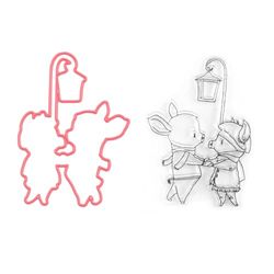 Nellie's Choice Cutting Die and Clear Stamp Christmas, Animals, 5.8 x 8 cm, Card Making Supplies, Metal Dies for Scrapbooking, DIY and Paper Crafts, Multiple Colors, 58x80mm