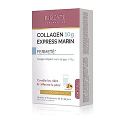 Collagen Express Marin 10g en stick pour lutter contre les rides - 10 sticks - Collagène de type 1 - Laboratoire Biocyte