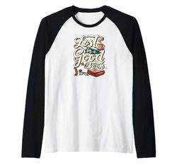Lost in a Good Book Cozy Reading Design Maglia con Maniche Raglan