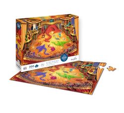 Calypto 3907406 Drachenschatz, 200 Teile Puzzle mit Soft Touch, Kinderpuzzle mit samtiger Oberfläche inkl. Puzzleposter, für Kinder ab 7 Jahren, Märchen, Nachauflage