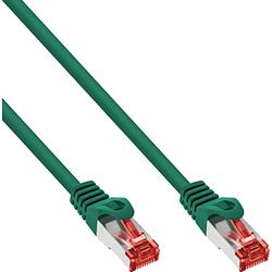 InLine 76933G - Cable de red S/FTP (PiMf), cat. 6, 250 MHz, sin halógenos, cobre, 0,3 m, color verde