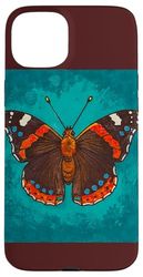 Red Admiral Farfalla Natura Insetti Amante Retro Wildlife Custodia per iPhone 15 Plus