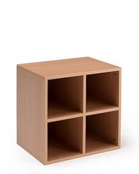 Cubotto Boekenkast, boekenkast met 4 vakken van beukenafwerking, meubelkubus, boekenkast, opbergvak, entree, woonkamer, slaapkamer, 41,5 x 35,5 x 48 cm (l x d x h), Made in Italy