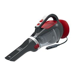 Black+Decker Aspirador de Mano para Coche 12V, Potente Acción Ciclónica, Doble Filtro, Adaptador de Coche, Cable Adaptador de 5 Metros, Incluye Varilla de extensión, ADV1200-XJ