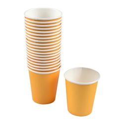 Homéa, Set De 20 Vasos De Vitamina De Cartón 23Cl Amarillo Mostaza