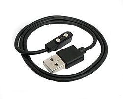 System-S USB 2.0 kabel 60 cm oplaadkabel voor Xiaomi Mibro Air Smartwatch in zwart