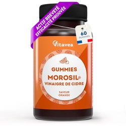 Gummies Morosil® 400 mg et Vinaigre de Cidre - Efficacité Scientifiquement Prouvée du Morosil®, Actif Breveté - Saveur Orange - Convient aux Vegans - 60 unités - Vitavea