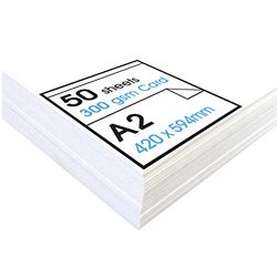 Artway Studio – A2 ‘High’ White Card - Ideal for Presentation, Display, Mounting and Card Stock – 300gsm - A2 (50 Sheets)