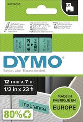 Dymo cf5nastri D1 12 mm x 7 m czarny/zielony