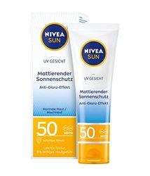 NIVEA SUN Protetor solar para o rosto, fator de proteção solar 50, 50 ml (embalagem de 1)
