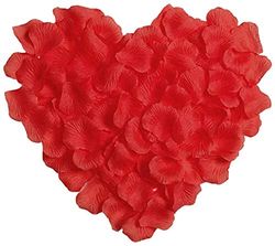 SHATCHI 500 pétalos de rosa de seda roja profunda para el día de la madre, confeti, aniversario, decoración de mesa, bautizo, flores dispersadas