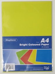 Stephens Bright Coloured Paper 80gsm 25 Sheets, Great For Printing, Photocopying, Card Making, Decoupage, And Scrapbook Designs, Perfect Cardboard Base For Craft Projects, Essential Stationery Item